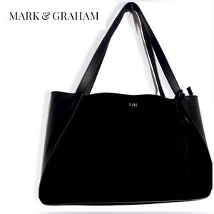 Mark & Graham  Monogram Leather Purse Black